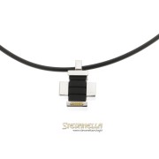 BARAKA' collana Kalabar oro bianco 18kt e caucciù nero referenza GC20827 new